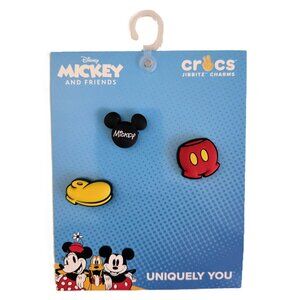 Jibbitz Crocs Shoe Charms Disney Mickey Mouse Ears Logo Pants NEW 3 Pack Lot NWT